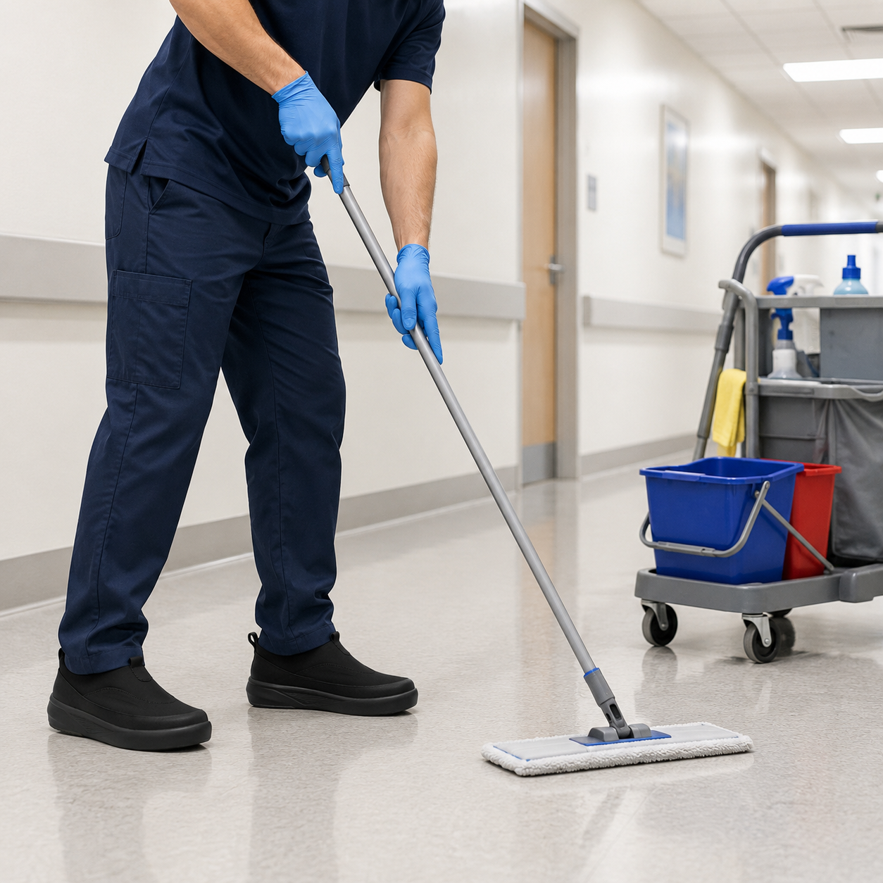 Hiwell work shoes in use